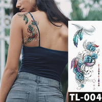 Water Transfer Dark Splash Ink Realistic Roses Temporary Tattoo Sticker Arm Leg Back Pattern Body Art Waterproof Fake Tattoo