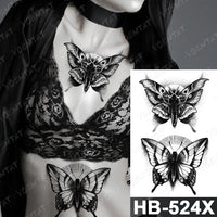 Waterproof Temporary Tattoo Sticker Fox Cat Butterfly Snake Demon Flash Tatto Woman Black Pink Body Art Fake Sleeve Tatoo Man