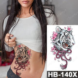 Waterproof Temporary Tattoo Sticker Fox Cat Butterfly Snake Demon Flash Tatto Woman Black Pink Body Art Fake Sleeve Tatoo Man