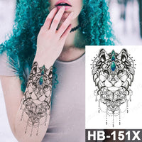 Waterproof Temporary Tattoo Sticker Fox Cat Butterfly Snake Demon Flash Tatto Woman Black Pink Body Art Fake Sleeve Tatoo Man