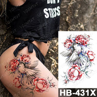 Waterproof Temporary Tattoo Sticker Fox Cat Butterfly Snake Demon Flash Tatto Woman Black Pink Body Art Fake Sleeve Tatoo Man