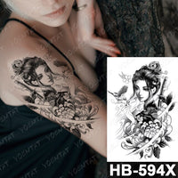 Waterproof Temporary Tattoo Sticker Fox Cat Butterfly Snake Demon Flash Tatto Woman Black Pink Body Art Fake Sleeve Tatoo Man