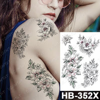 Waterproof Temporary Tattoo Sticker Fox Cat Butterfly Snake Demon Flash Tatto Woman Black Pink Body Art Fake Sleeve Tatoo Man