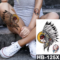 Waterproof Temporary Tattoo Sticker Fox Cat Butterfly Snake Demon Flash Tatto Woman Black Pink Body Art Fake Sleeve Tatoo Man