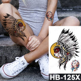 Waterproof Temporary Tattoo Sticker Fox Cat Butterfly Snake Demon Flash Tatto Woman Black Pink Body Art Fake Sleeve Tatoo Man