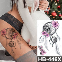 Waterproof Temporary Tattoo Sticker Fox Cat Butterfly Snake Demon Flash Tatto Woman Black Pink Body Art Fake Sleeve Tatoo Man