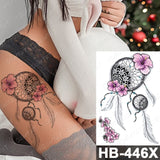 Waterproof Temporary Tattoo Sticker Fox Cat Butterfly Snake Demon Flash Tatto Woman Black Pink Body Art Fake Sleeve Tatoo Man