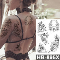 Waterproof Temporary Tattoo Sticker Fox Cat Butterfly Snake Demon Flash Tatto Woman Black Pink Body Art Fake Sleeve Tatoo Man