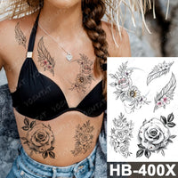 Waterproof Temporary Tattoo Sticker Fox Cat Butterfly Snake Demon Flash Tatto Woman Black Pink Body Art Fake Sleeve Tatoo Man