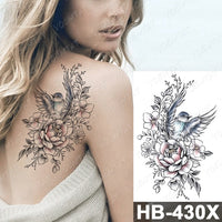Waterproof Temporary Tattoo Sticker Fox Cat Butterfly Snake Demon Flash Tatto Woman Black Pink Body Art Fake Sleeve Tatoo Man