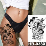 Waterproof Temporary Tattoo Sticker Fox Cat Butterfly Snake Demon Flash Tatto Woman Black Pink Body Art Fake Sleeve Tatoo Man