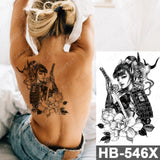 Waterproof Temporary Tattoo Sticker Fox Cat Butterfly Snake Demon Flash Tatto Woman Black Pink Body Art Fake Sleeve Tatoo Man