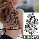 Waterproof Temporary Tattoo Sticker Fox Cat Butterfly Snake Demon Flash Tatto Woman Black Pink Body Art Fake Sleeve Tatoo Man