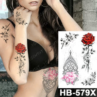 Waterproof Temporary Tattoo Sticker Fox Cat Butterfly Snake Demon Flash Tatto Woman Black Pink Body Art Fake Sleeve Tatoo Man