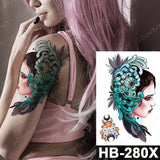 Waterproof Temporary Tattoo Sticker Fox Cat Butterfly Snake Demon Flash Tatto Woman Black Pink Body Art Fake Sleeve Tatoo Man