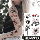 Waterproof Temporary Tattoo Sticker Fox Cat Butterfly Snake Demon Flash Tatto Woman Black Pink Body Art Fake Sleeve Tatoo Man