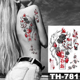 Waterproof Temporary Tattoo Sticker Fox Cat Butterfly Snake Demon Flash Tatto Woman Black Pink Body Art Fake Sleeve Tatoo Man