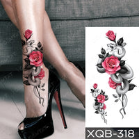 Waterproof Temporary Tattoo Sticker Fox Cat Butterfly Snake Demon Flash Tatto Woman Black Pink Body Art Fake Sleeve Tatoo Man
