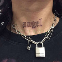Waterproof Temporary Tattoo Sticker Black Word angel devil bull cross English Letters Flash Tatoo Fake Tatto for Woman Men