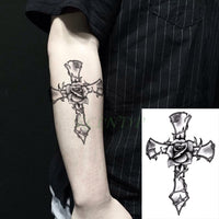 Waterproof Temporary Tattoo Sticker Black Word angel devil bull cross English Letters Flash Tatoo Fake Tatto for Woman Men