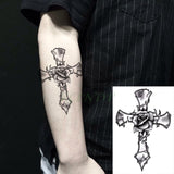 Waterproof Temporary Tattoo Sticker Black Word angel devil bull cross English Letters Flash Tatoo Fake Tatto for Woman Men