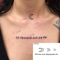 Waterproof Temporary Tattoo Sticker Black Word angel devil bull cross English Letters Flash Tatoo Fake Tatto for Woman Men