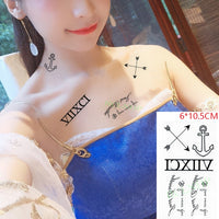 Waterproof Temporary Tattoo Sticker Black Word angel devil bull cross English Letters Flash Tatoo Fake Tatto for Woman Men