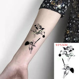 Waterproof Temporary Tattoo Sticker Black Word angel devil bull cross English Letters Flash Tatoo Fake Tatto for Woman Men
