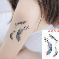 Waterproof Temporary Tattoo Sticker Black Word angel devil bull cross English Letters Flash Tatoo Fake Tatto for Woman Men