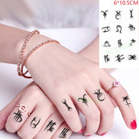 Waterproof Temporary Tattoo Sticker Black Word angel devil bull cross English Letters Flash Tatoo Fake Tatto for Woman Men