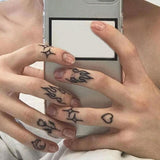Waterproof Temporary Tattoo Sticker Black Word angel devil bull cross English Letters Flash Tatoo Fake Tatto for Woman Men