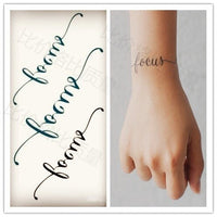 Waterproof Temporary Tattoo Sticker Black Word angel devil bull cross English Letters Flash Tatoo Fake Tatto for Woman Men