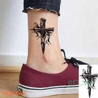 Waterproof Temporary Tattoo Sticker Black Word angel devil bull cross English Letters Flash Tatoo Fake Tatto for Woman Men