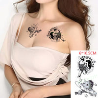 Waterproof Temporary Tattoo Sticker Black Word angel devil bull cross English Letters Flash Tatoo Fake Tatto for Woman Men