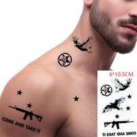 Waterproof Temporary Tattoo Sticker Black Word angel devil bull cross English Letters Flash Tatoo Fake Tatto for Woman Men