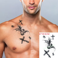 Waterproof Temporary Tattoo Sticker Black Word angel devil bull cross English Letters Flash Tatoo Fake Tatto for Woman Men
