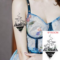 Waterproof Temporary Tattoo Sticker Black Word angel devil bull cross English Letters Flash Tatoo Fake Tatto for Woman Men